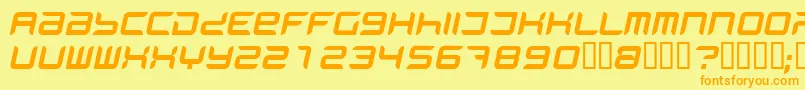 Phani-Schriftart – Orangefarbene Schriften auf gelbem Hintergrund