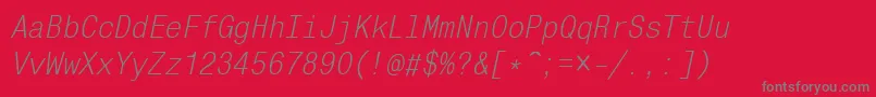 Mnci Font – Gray Fonts on Red Background