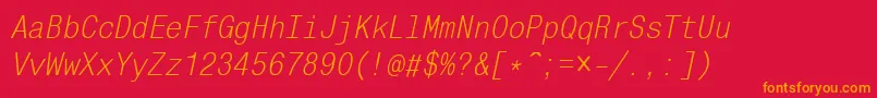 Mnci Font – Orange Fonts on Red Background