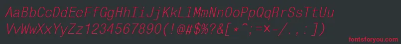 Mnci Font – Red Fonts on Black Background