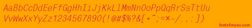 Mnci Font – Red Fonts on Orange Background