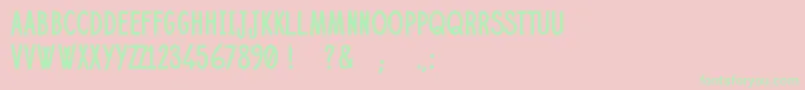 Janvier-Schriftart – Grüne Schriften auf rosa Hintergrund