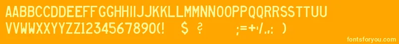 Heavyequipment-fontti – keltaiset fontit oranssilla taustalla