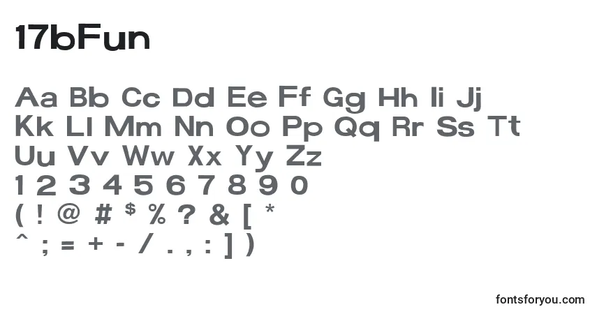 Czcionka 17bFun – alfabet, cyfry, specjalne znaki