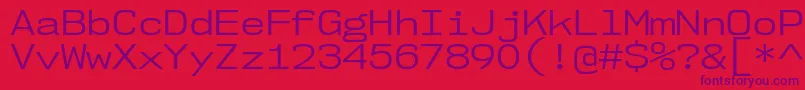 Nk57MonospaceSeBk-Schriftart – Violette Schriften auf rotem Hintergrund