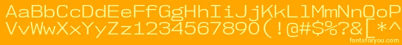 Nk57MonospaceSeBk Font – Yellow Fonts on Orange Background