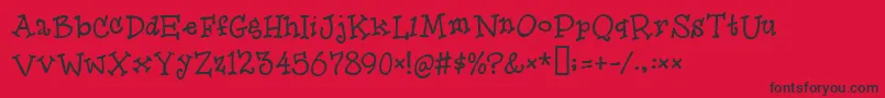 Herooffools Font – Black Fonts on Red Background