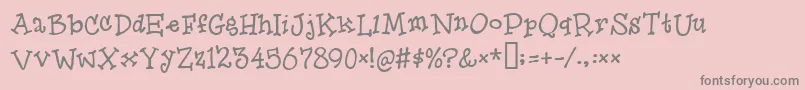 Herooffoolsフォントについての詳細 フォントHerooffools – ピンクの背景に灰色の文字