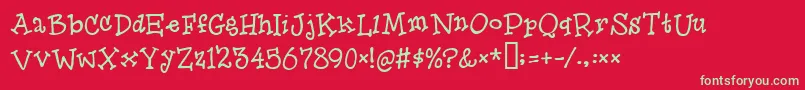 Herooffools Font – Green Fonts on Red Background