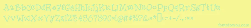 Más sobre la fuente Herooffools fuente Herooffools – Fuentes Verdes Sobre Fondo Amarillo