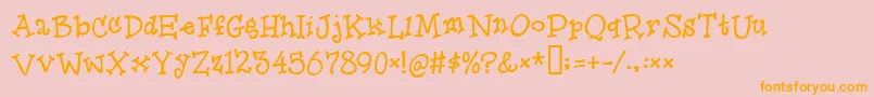 Herooffools Font – Orange Fonts on Pink Background