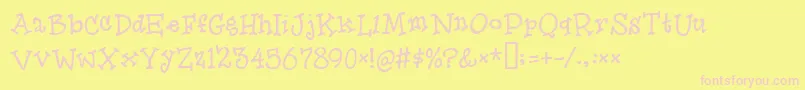 Fonte Herooffools – fontes rosa em um fundo amarelo