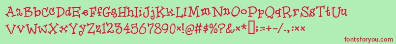 Herooffools Font – Red Fonts on Green Background