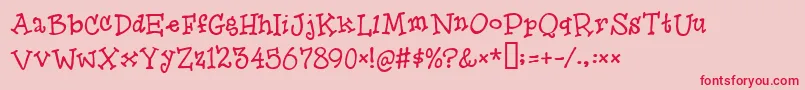 フォントHerooffools – ピンクの背景に赤い文字