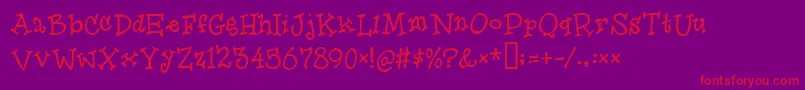 Herooffools Font – Red Fonts on Purple Background