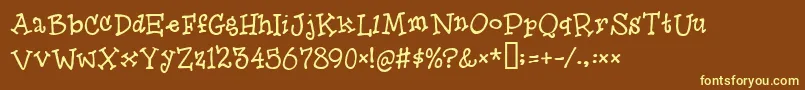 Herooffools Font – Yellow Fonts on Brown Background