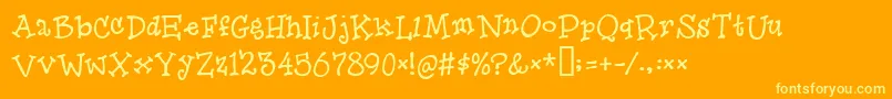 Fonte Herooffools – fontes amarelas em um fundo laranja