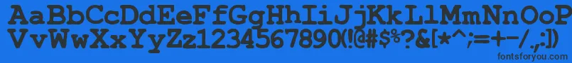 Typwrng Font – Black Fonts on Blue Background