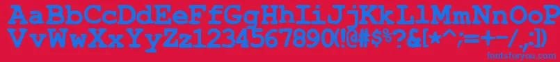 Typwrng Font – Blue Fonts on Red Background