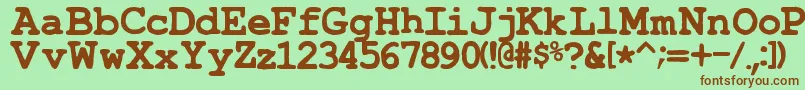 Typwrng Font – Brown Fonts on Green Background