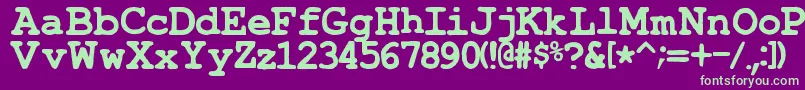 Typwrng Font – Green Fonts on Purple Background