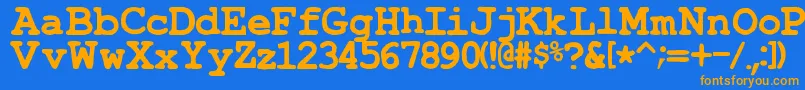 Typwrng Font – Orange Fonts on Blue Background