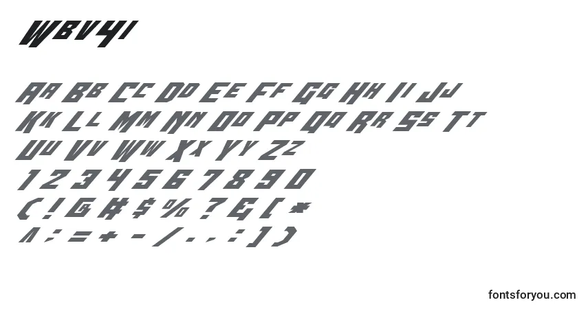 Czcionka Wbv4i – alfabet, cyfry, specjalne znaki