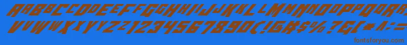 Wbv4i Font – Brown Fonts on Blue Background