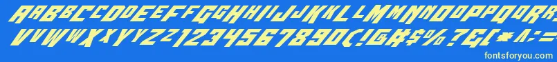 Wbv4i Font – Yellow Fonts on Blue Background