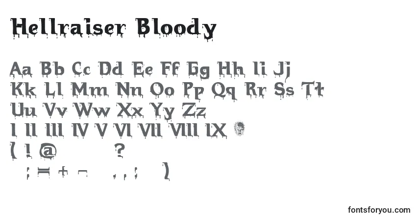 Fuente Hellraiser Bloody - alfabeto, números, caracteres especiales