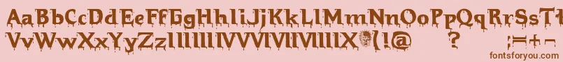 Hellraiser Bloody Font – Brown Fonts on Pink Background