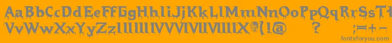 Hellraiser Bloody-fontti – harmaat kirjasimet oranssilla taustalla