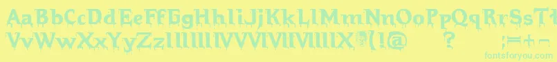 Hellraiser Bloody Font – Green Fonts on Yellow Background
