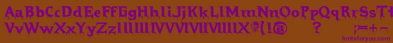 Hellraiser Bloody Font – Purple Fonts on Brown Background