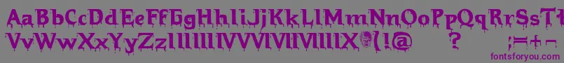 Hellraiser Bloody Font – Purple Fonts on Gray Background