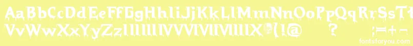 Hellraiser Bloody Font – White Fonts on Yellow Background