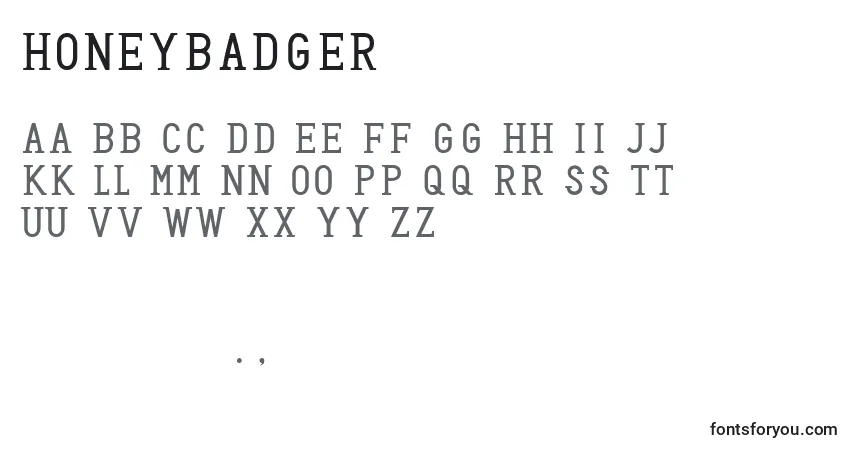 HoneyBadger Font – alphabet, numbers, special characters