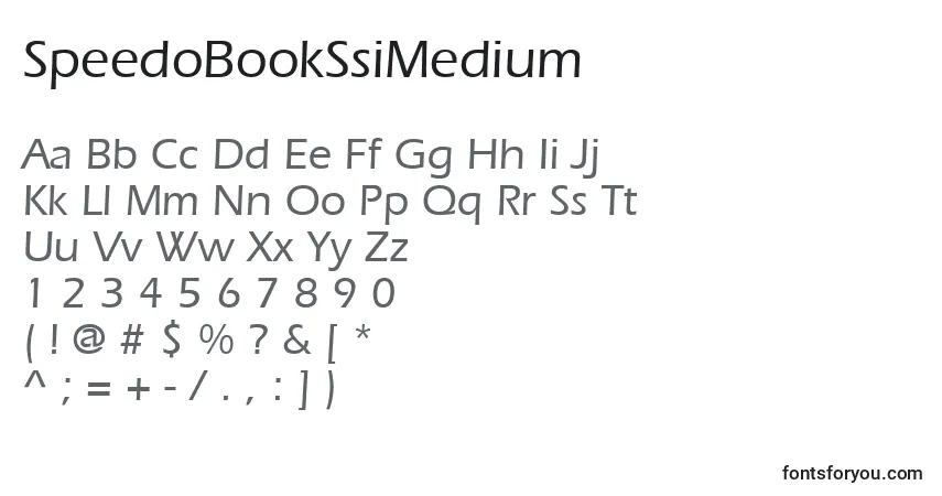 Шрифт SpeedoBookSsiMedium – алфавит, цифры, специальные символы
