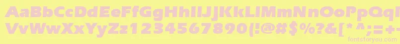 ErieblackBold-fontti – vaaleanpunaiset fontit keltaisella taustalla