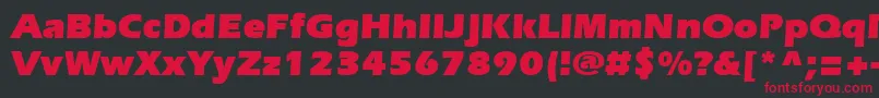 フォントErieblackBold – 黒い背景に赤い文字