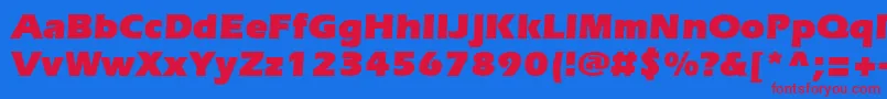 ErieblackBold-fontti – punaiset fontit sinisellä taustalla