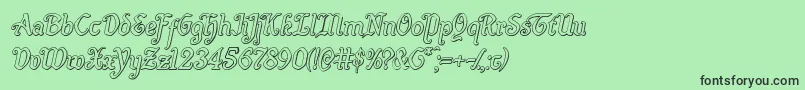 Quillswordoutital Font – Black Fonts on Green Background