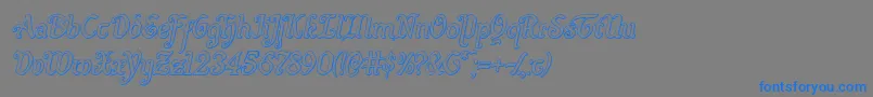 Quillswordoutital Font – Blue Fonts on Gray Background