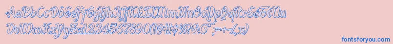 Quillswordoutital Font – Blue Fonts on Pink Background