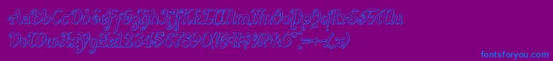 Quillswordoutitalフォントについての詳細 フォントQuillswordoutital – 紫色の背景に青い文字