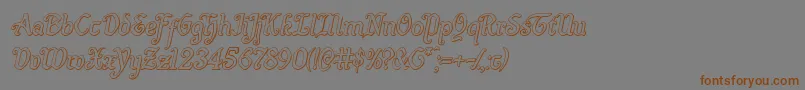 Quillswordoutital Font – Brown Fonts on Gray Background