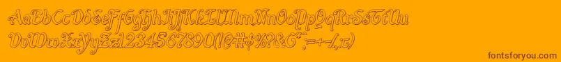 More about Quillswordoutital Font Quillswordoutital Font – Brown Fonts on Orange Background