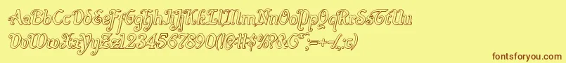 Quillswordoutital Font – Brown Fonts on Yellow Background