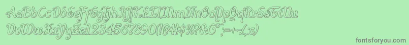 Quillswordoutital Font – Gray Fonts on Green Background
