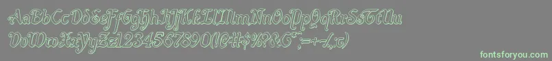 Quillswordoutital Font – Green Fonts on Gray Background
